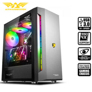 ARMAGGEDDON ATX GAMING PC CASE WITH RGB LIGHT TESSARAXX CORE 11 BLACK