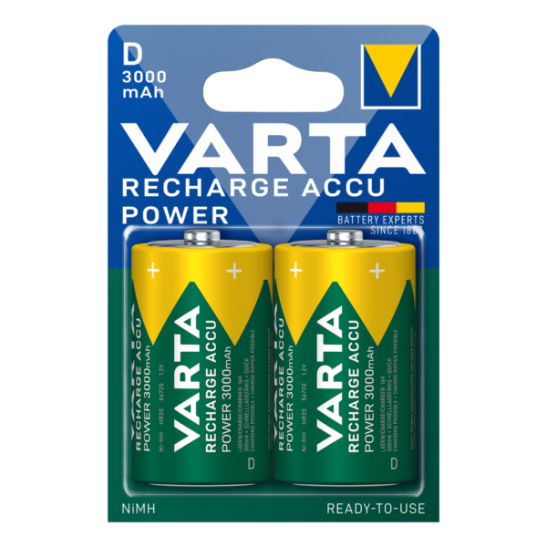 VARTA ΕΠΑΝΑΦΟΡΤΙΖΟΜΕΝΗ 3000mAh συσκ.2 D