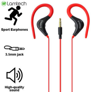 LAMTECH SPORT MOBILE EARPHONES WITH MIC RED