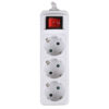 LAMTECH POWER STRIP WITH SWITCH 3 OUTLETS WHITE 3M