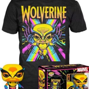Funko Pop! Tees: Marvel X-Men Wolverine (Blacklight) (Special Edition) #802 Bobble Head Vinyl Figure  T-Shirt - M