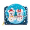 Loungefly Disney Snowman Mickey Minnie Snow Globe Zip Around Wallet (WDWA1786)
