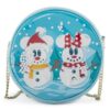 Loungefly Disney Snowman Mickey Minnie Snow Globe Crossbody Bag (WDTB2339)