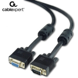 CABLEXPERT PREMIUM VGA EXTENSION HD15M/HD15F DUAL-SHIELDED W/ 2xFERRITE 1