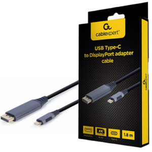 CABLEXPERT USB TYPE-C TO DISPLAYPORT MALE ADAPTER CABLE SPACE GREY RETAIL PACK 1