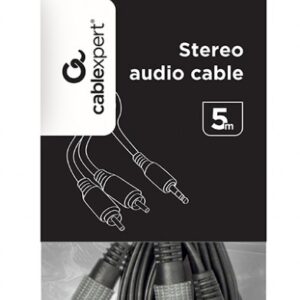 5MM STEREO PLUG TO 2*RCA PLUGS 5M CABLE GOLD-PLATED CONNECTORS