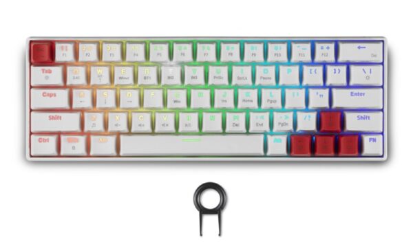 Spartan Gear - Pegasus 2 RGB Wired  Wireless 63 keys Mechanical Gaming Keyboard (color: White)