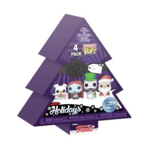 Funko Pocket Pop! 4-Pack: The Nightmare Before Christmas - Happy Holidays Tree Box Vinyl Figures Keychain