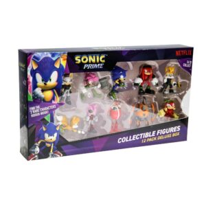 P.M.I. Sonic Prime 12 Pack Deluxe Box - including 2 rare hidden characters (S1) Collectible Figures (6.5cm) (Random) (SON2080)