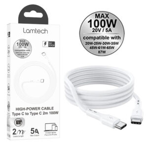 LAMTECH CABLE TYPE C TO TYPE C  100W FAST CHARGE 2M