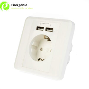 ENERGENIE AC WALL SOCKET WITH 2 PORT USB CHARGER 2