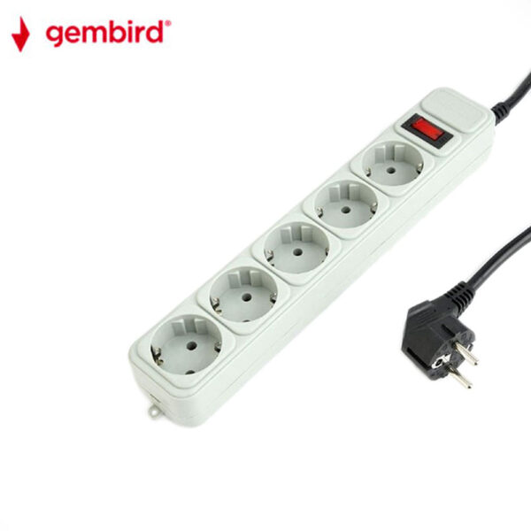 GEMBIRD SURGE PROTECTOR 5 SOCKETS 1.8m WHITE