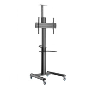 GEMBIRD ALUMINUM TV FLOOR STAND WITH CASTER WHEELS 37′-70′ BLACK